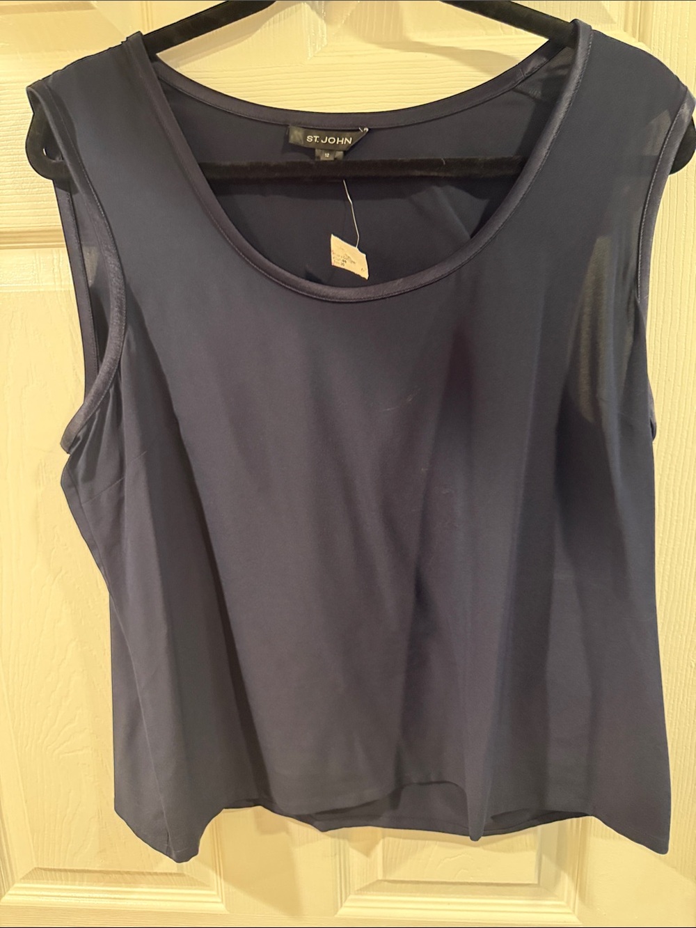 St. John Navy Sleeveless Scoop Neck Camisole